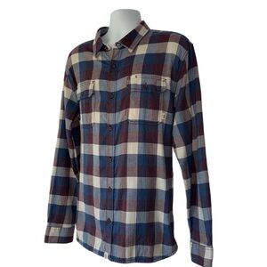 Vans Plaid Power Move Long Sleeve Shirt | XL l Navy & Burgundy